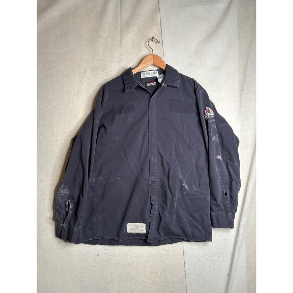 Bulwark FR Navy Blue Flame Resistant Work Shirt XL-RG CAT2 SLS2NV8 UltraSoft